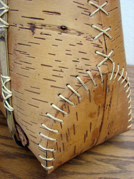 Vintage Real Birch Bark Leather Fishing Creel Decorative Hand Stitched, Moose-R-Us.Com Log Cabin Decor