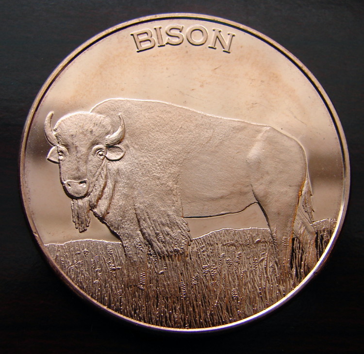.999 Copper Round USA Made Bullion Coin Bison Moose Whitetail Deer, Moose-R-Us.Com Log Cabin Decor