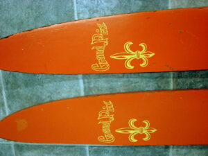 Vintage Wood Water Skis USA Grand Prix Retro Orange Youth Size