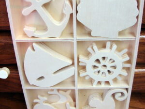 Wood Shapes Nautical Craft Beach Ocean Coastal Theme Anchor Shell Whale
