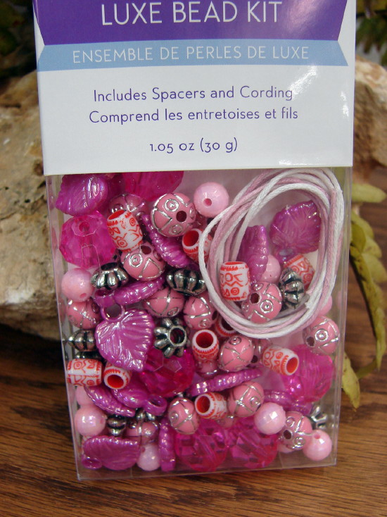 Acrylic Hot Pink Bead Kit Beading Package Luxe Spacers Cording, Moose-R-Us.Com Log Cabin Decor