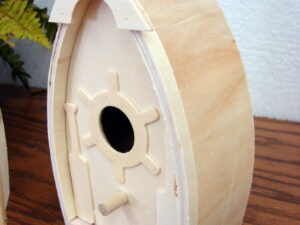 7" Wood Small Boat Bird House Unfinished Cabin Decor Craft
