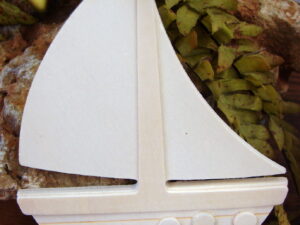 Wood Sailboat Shape Large Nautical Craft Beach Ocean Coastal Theme