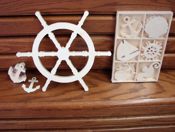 Nautical Craft Wood Ships Wheel Shape Beach Ocean Coastal Theme, Moose-R-Us.Com Log Cabin Decor