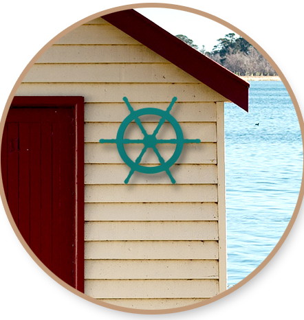 Nautical Craft Wood Ships Wheel Shape Beach Ocean Coastal Theme -   Log Cabin Decor