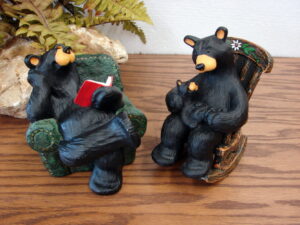 Big Sky Carvers Bearfoots Bears Jeff Fleming Bob & Cuddle Time Black Bear Couple Pair