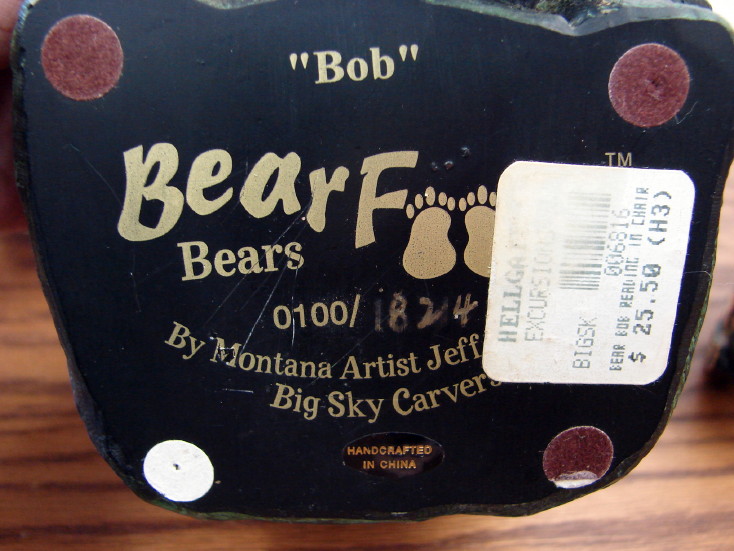 Big Sky Carvers Bearfoots Bears Jeff Fleming Bob &#038; Cuddle Time Black Bear Couple Pair, Moose-R-Us.Com Log Cabin Decor