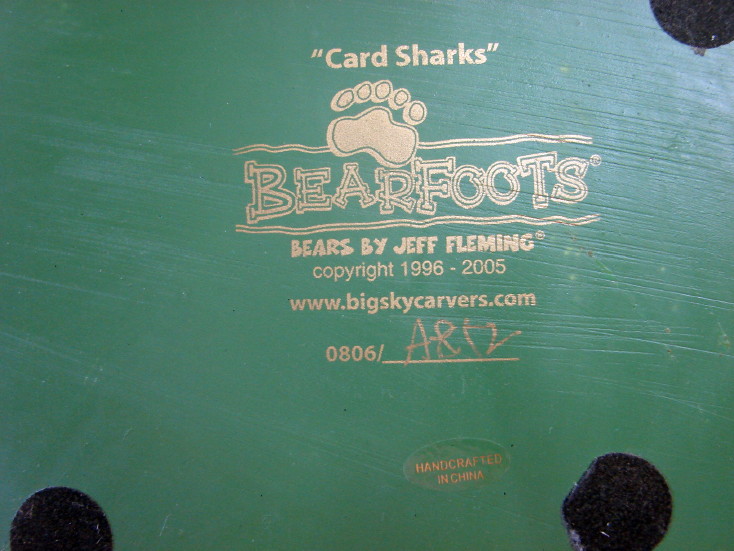 Big Sky Carvers Bearfoots Bears Jeff Fleming Card Sharks Black Bear w/ Box Poker, Moose-R-Us.Com Log Cabin Decor