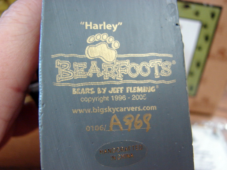 Big Sky Carvers Bearfoots Bears Jeff Fleming Harley Biker Black Bear w/ Box Tag, Moose-R-Us.Com Log Cabin Decor