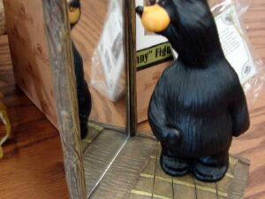Big Sky Carvers Bearfoots Bears Jeff Fleming Jenny in Mirror Black Bear w/ Box Tag