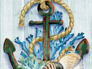 Double Sided Decorative Flag Porch Garden Decor Welcome Ships Anchor Tropical