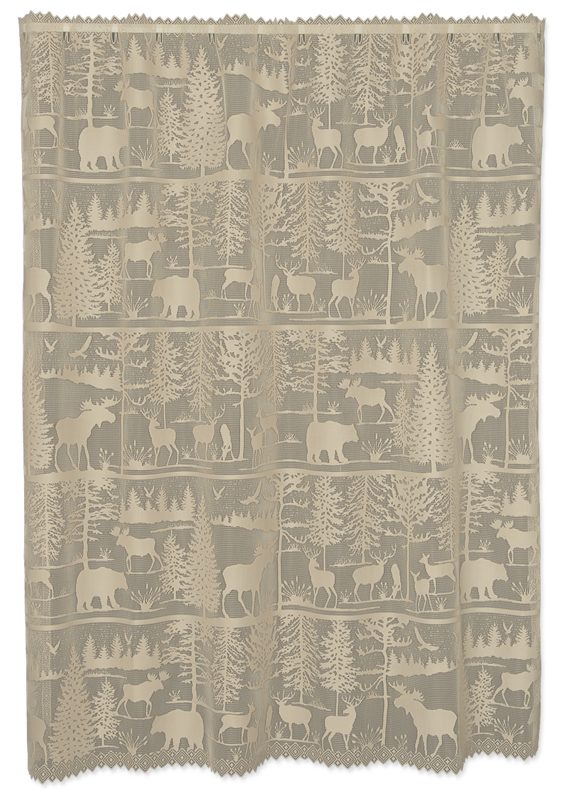 Lodge Hollow Natural Lace Welcome Cabin Wall Hanger Valance Runner Placemat, Moose-R-Us.Com Log Cabin Decor