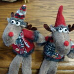Northwoods Soft Plush Moose Shelf Sitter Dangle Legs Set/2 - Image 2