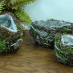 Twig Moss Pinecone Container Orb Vase Rustic Wedding Table Centerpiece - Image 9