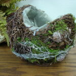 Twig Moss Pinecone Container Orb Vase Rustic Wedding Table Centerpiece - Image 8