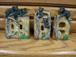 Black Bear Cubs Tree Branch Electric Switch Outlet Electrical Receptacle Cover Plates