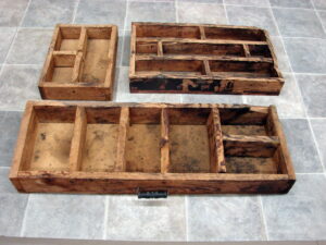 Primitive Antique Industrial Farm Bolt Bin Tool Storage Collectible Display
