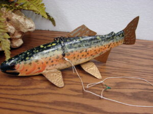 Handcrafted Wood Recycled Folk Art Fishing Lure Decoys -  Log  Cabin Decor