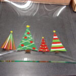 NIB Pampered Chef Glass Christmas Tray Snowman Platter Tree Plate - Image 3