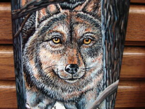 Hand Painted Wolf Painting Picture Pat King Original
