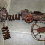 Unique One of a Kind Driftwood Hardware Rusty Gold Industrial Garland Rustic Primitive