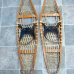 Vintage Rawhide Wood Variant Bear Paw Snowshoes Gorgeous Snow Shoe Display
