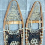 Vintage Rawhide Wood Variant Bear Paw Snowshoes Gorgeous Snow Shoe Display - Image 2