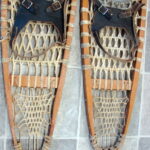 Vintage Rawhide Wood Variant Bear Paw Snowshoes Gorgeous Snow Shoe Display - Image 3