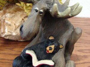 Big Sky Carvers Bear Foots Bear Singing Tree Moose Reading Book to Bear USA