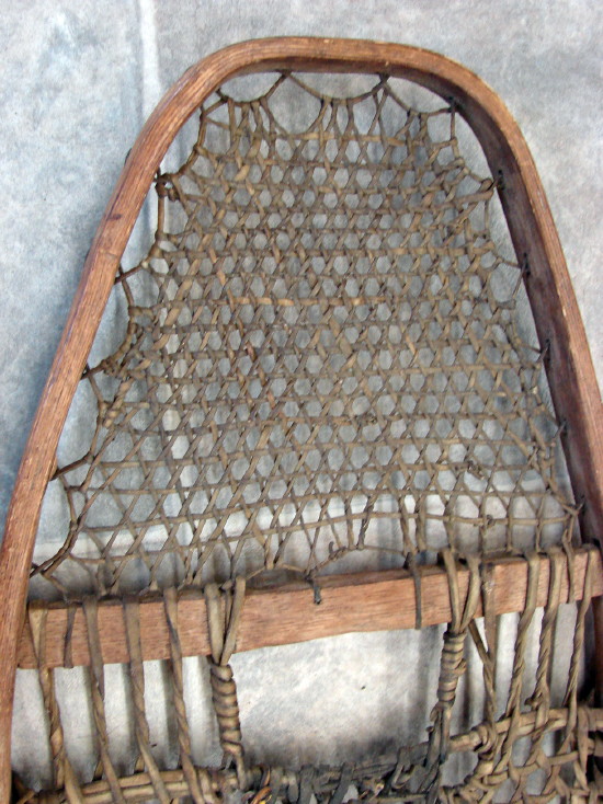 Rare Antique Snow Shoe Rawhide Wood Square Toe Cree Snowshoes - Moose-R ...