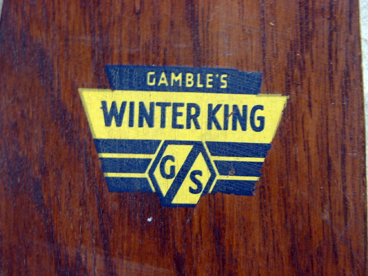 Vintage Hickory Dome Top Wood Snow Skis Gambles Winter King Ski Lodge Decor, Moose-R-Us.Com Log Cabin Decor