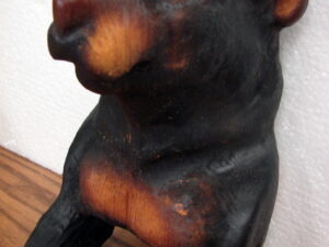 Wood Carved Black Bear Hand Towel Holder Hanger Kettle River Carving