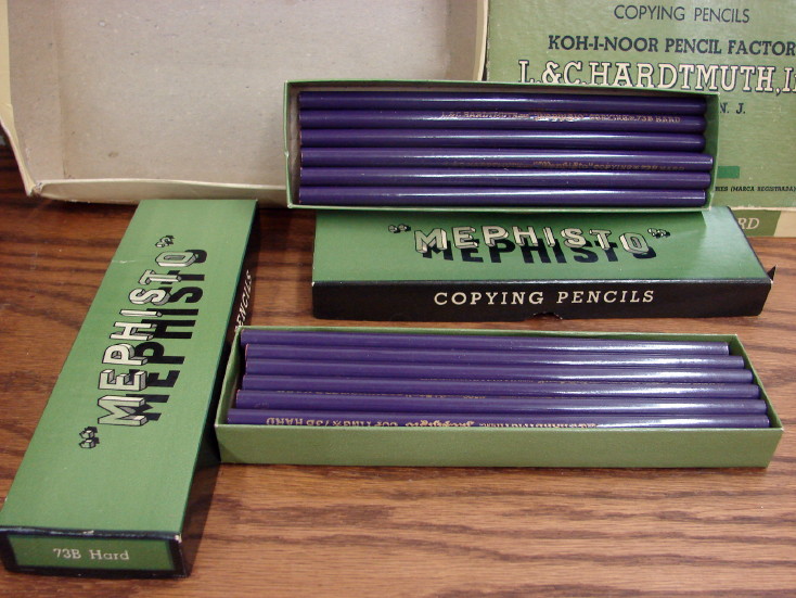 Vintage Box of Mephisto Copying Pencils KOH-I-NOOR Pencil Factory England Lead 73B Hard, Moose-R-Us.Com Log Cabin Decor