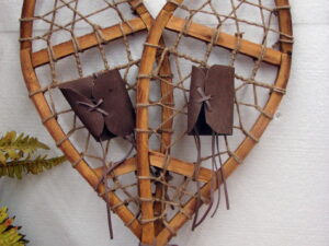 Miniature Wood Snow Shoe Pair Bindings Adirondack Small Snowshoes Wall Decor