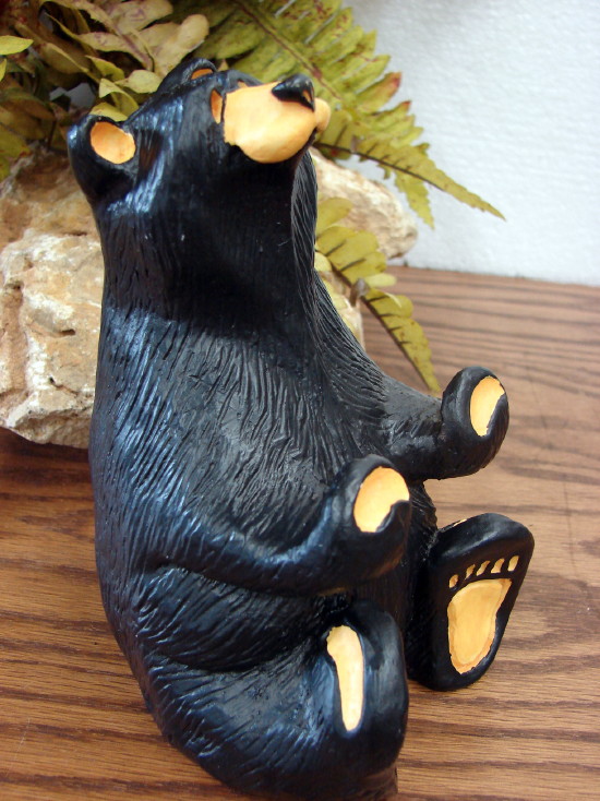 Big Sky Carvers Bear Foots Bear Singing Tree Handy Black Bear Business Card Holder, Moose-R-Us.Com Log Cabin Decor