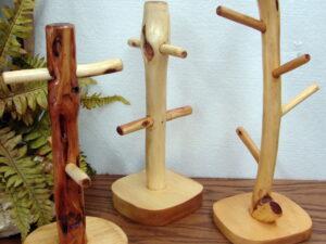Hand Carved Diamond Willow Coffee Cup Mug Tree Coffee Bar