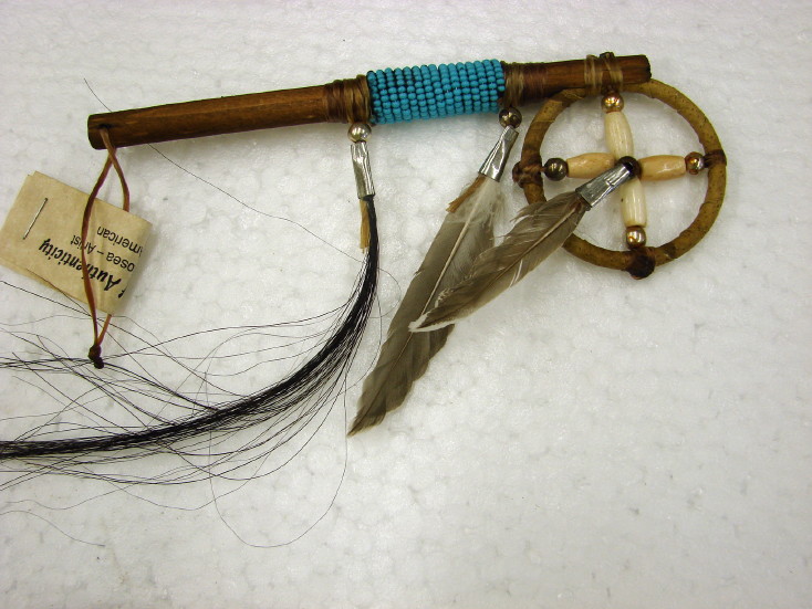 Authentic Native American Indian Navajo Dream Catcher Medicine Wheel Coup Stick Mini, Moose-R-Us.Com Log Cabin Decor