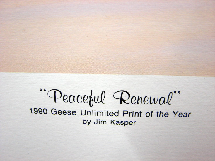 Jim Kasper Peaceful Renewal Canadian Goose Family Print Artwork 1990 Geese Unlimited, Moose-R-Us.Com Log Cabin Decor