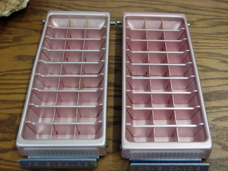 Pink Rose Color Vintage Frigidaire Ice Cube Tray MCM Heavy Duty Aluminum, Moose-R-Us.Com Log Cabin Decor