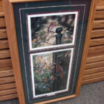 Double Print The Gathering Rick Kelley Backyard Song Birds Framed Matted Artwork
