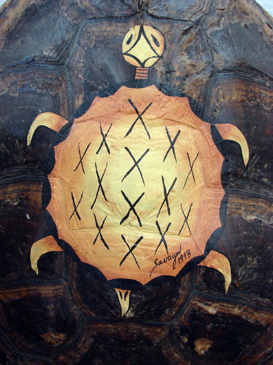 Hand Painted Real Turtle Shell Turtle Clan Wall Hanger Ojibwe Native American, Moose-R-Us.Com Log Cabin Decor