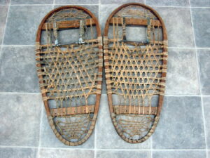 Vintage Child&#8217;s Bob Sled Original Red Paint Snow Sled Wooden Iron Runners, Moose-R-Us.Com Log Cabin Decor