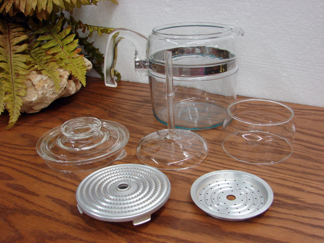 Complete Vintage 6 Cup PYREX 7756 Flameware Glass Coffee Percolator 6 pcs - Image 3