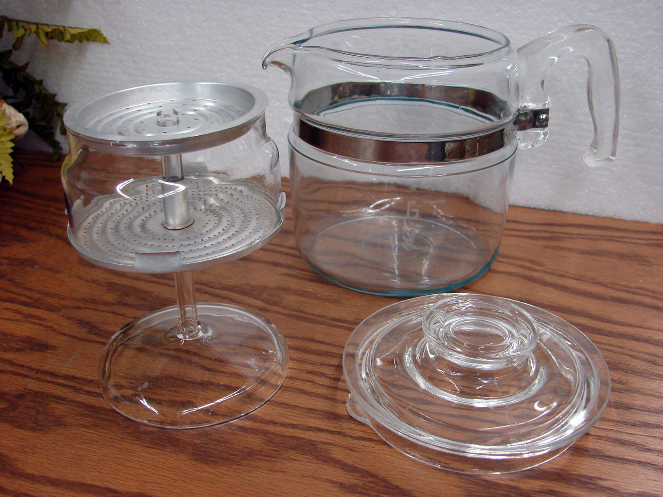 Complete Vintage 6 Cup PYREX 7756 Flameware Glass Coffee Percolator 6 pcs - Image 4