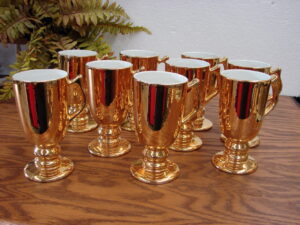 Vintage Hall China Tom &#038; Jerry Eggnog Black Gold Mug Set/6, Moose-R-Us.Com Log Cabin Decor
