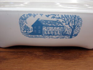 Vintage Corning Ware Blue White Microwave Browning Pans Amana Skillet Casserole
