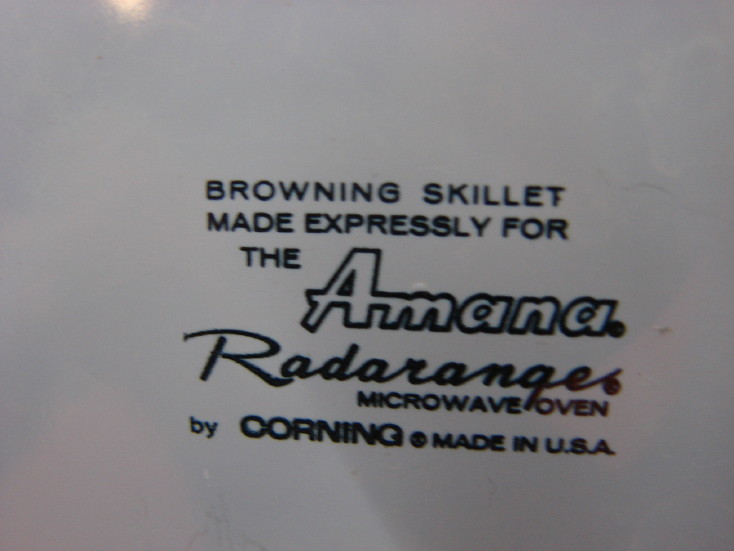 Vintage Corning USA Browning Skillet for Amana Radaranges Microwave Oven, Moose-R-Us.Com Log Cabin Decor