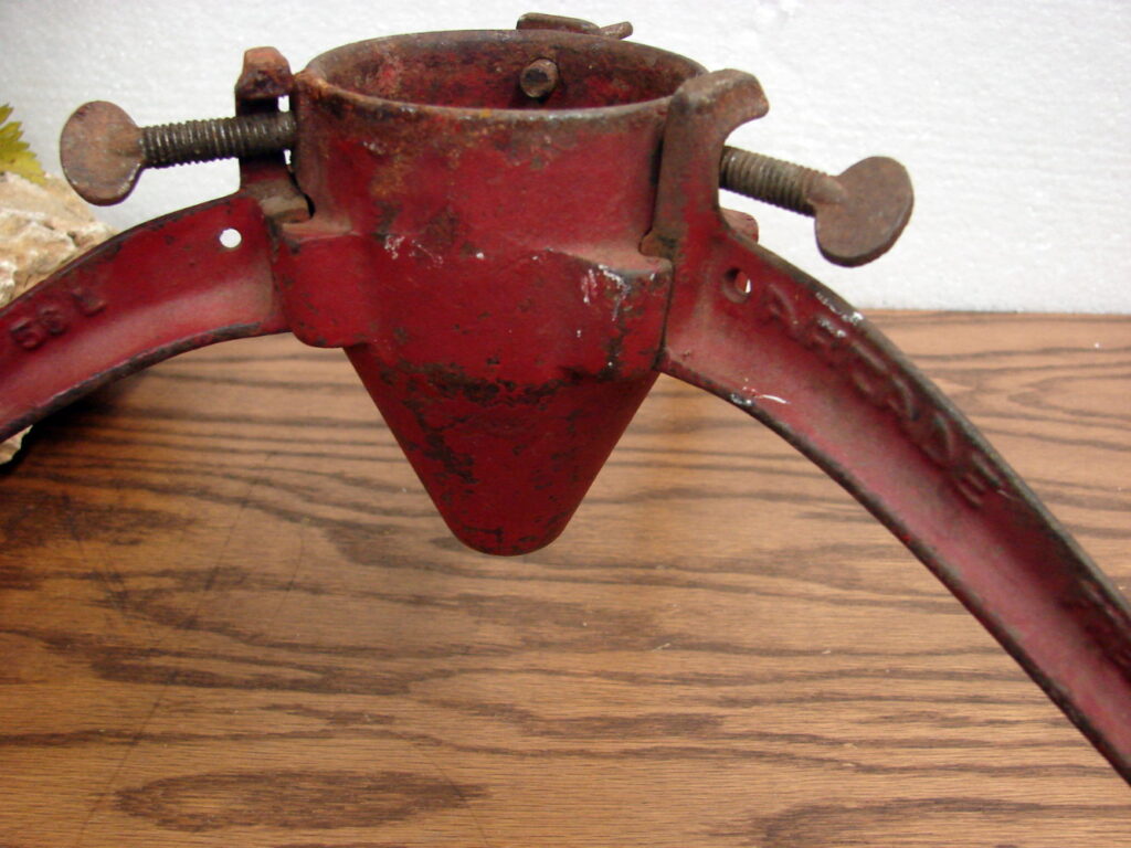 Vintage Iron Metal Christmas Tree Holder Stand USA Holiday MCM Decor