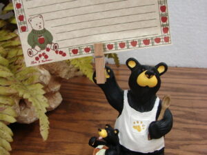 Big Sky Carvers Bearfoots Bears Jeff Fleming Recipe Card Holder Retired