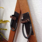 Miniature Wood Snow Skis Pair Bindings Adirondack Small Downhill Ski Lodge Decor - Image 2